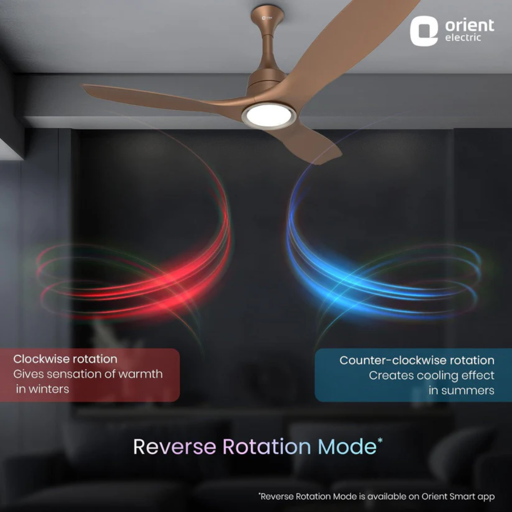 AEROSENSE SMART BLDC CEILING FAN UNDERLIGHT TANGERINE BROWN
